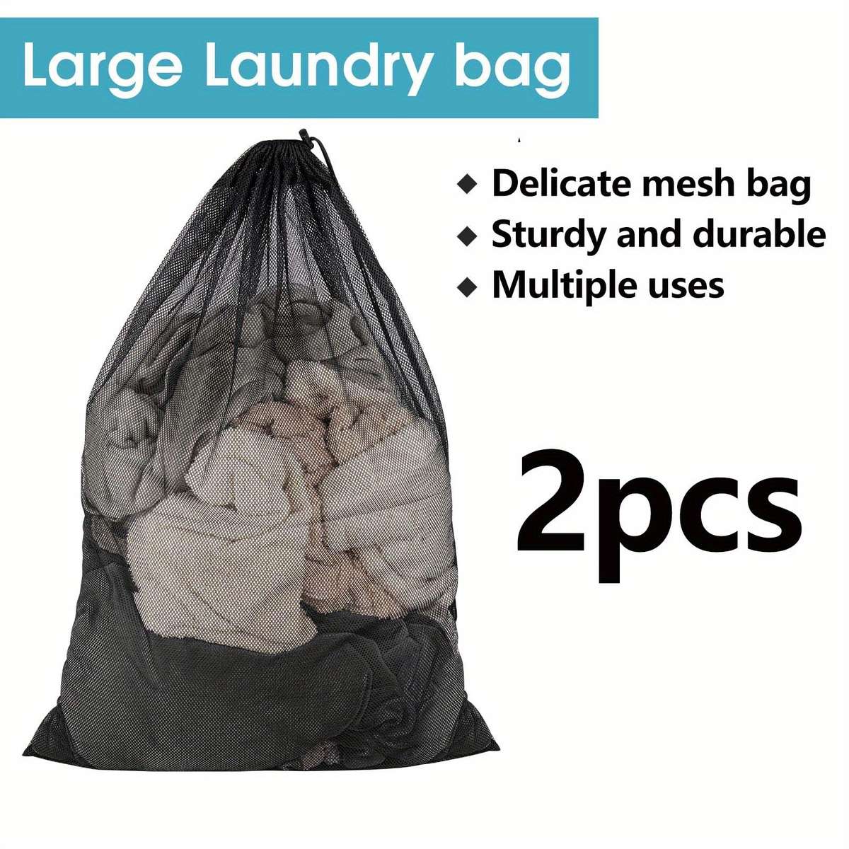 Laundry Bags Quantity Black  2 Pcs
