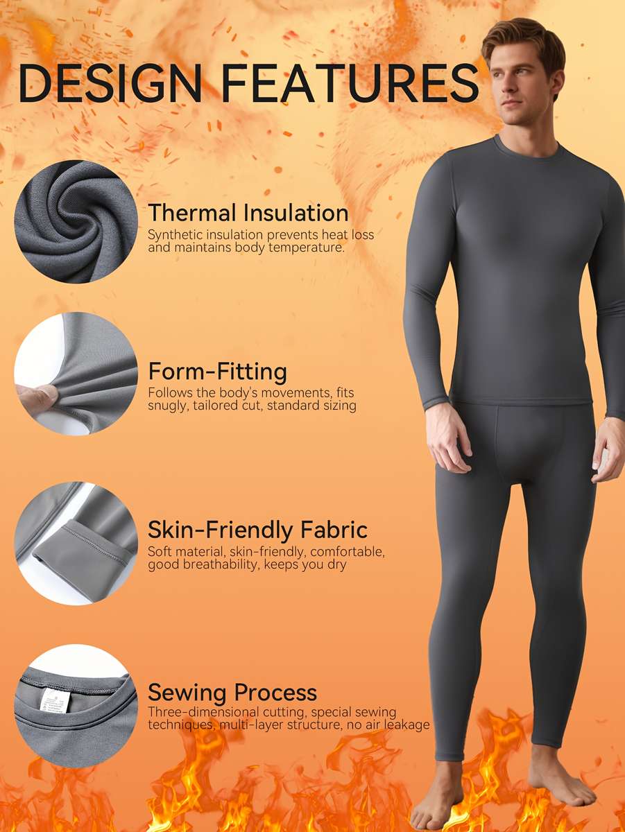 Thermal Underwear Color Grey Sizel