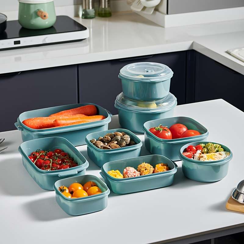 Antibacterial Box Rectangle 6Pcs 3 Lids3 Containers