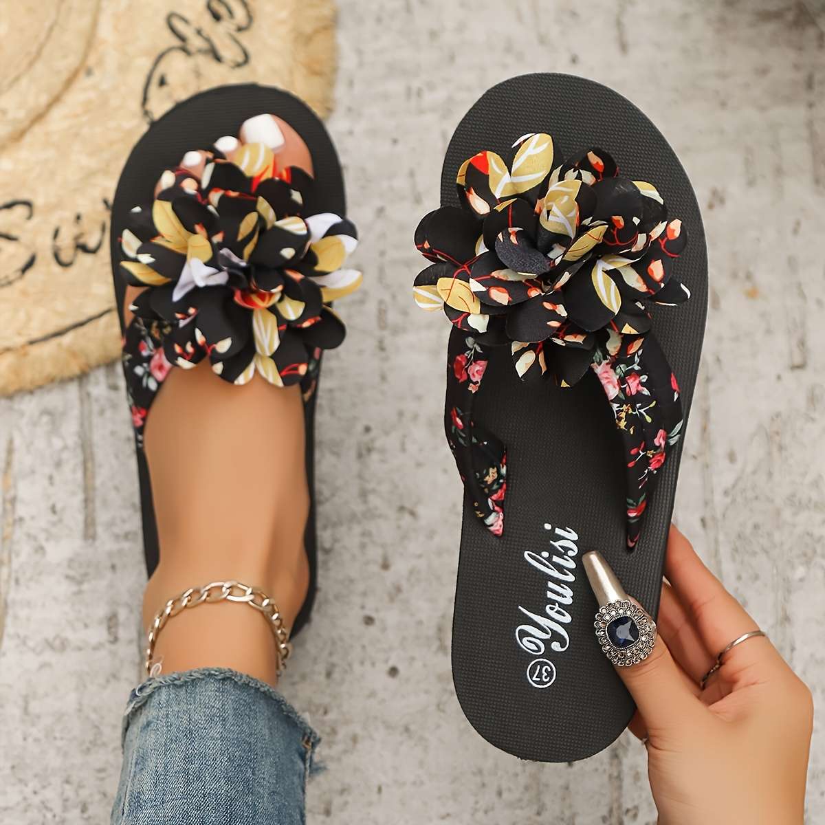 Ladies Summer Flip Flops Black Uk 10