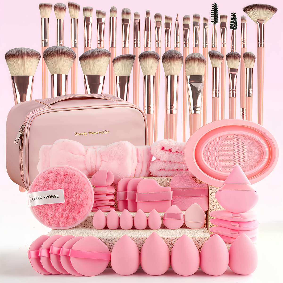 Makeup Brush Set Color Green Quantity16Pcs