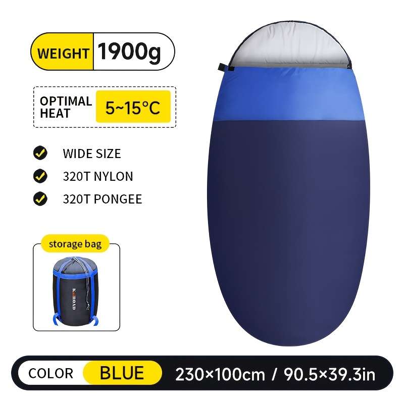 Durable Kairoad Sleeping Bag Egg Shaped Adult Outdoor Camping Trip Nap In Wild