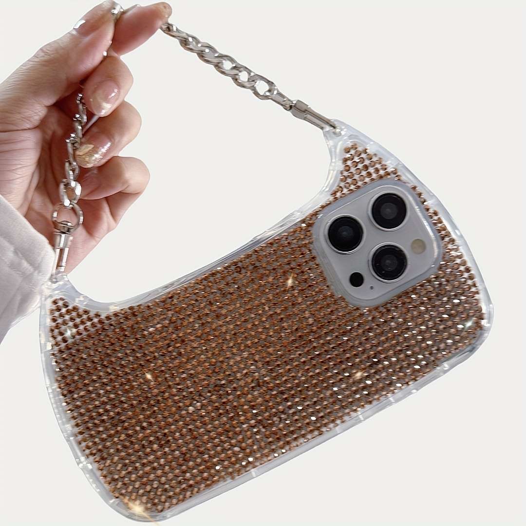 1Pc Silvery For iPhone 16 Plus Luxurious Diamond Phone Case