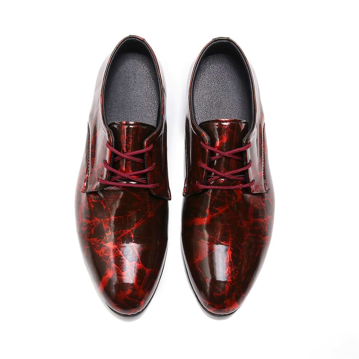 Mens Leather Shoes Color Blackred Sizeuk 10.5