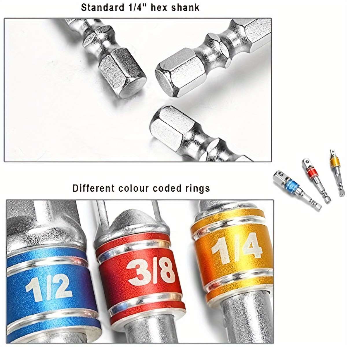 3-Piece Hex Wrench Socket Adapter