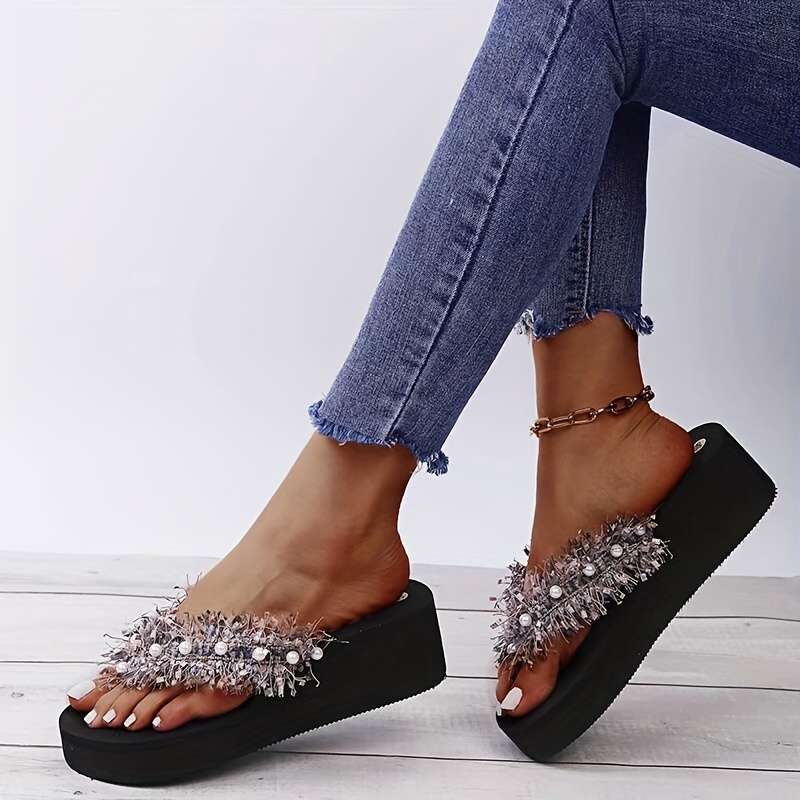 Ladies Summer Flip Flops Black Uk 5