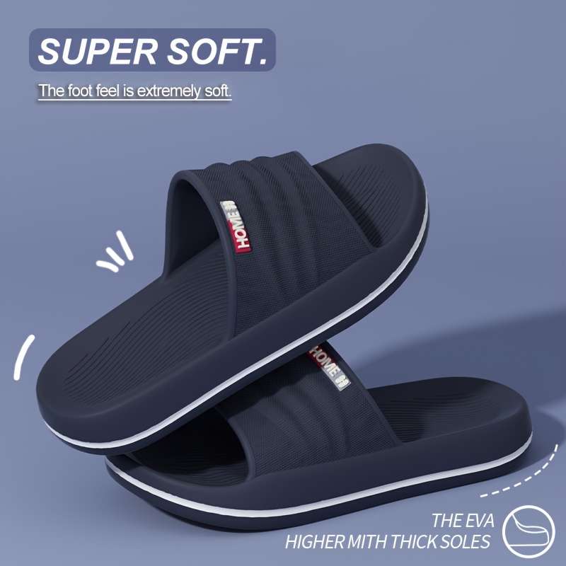 Men Slippers Summer Style Dark Gray Size Uk 3.5 To 4