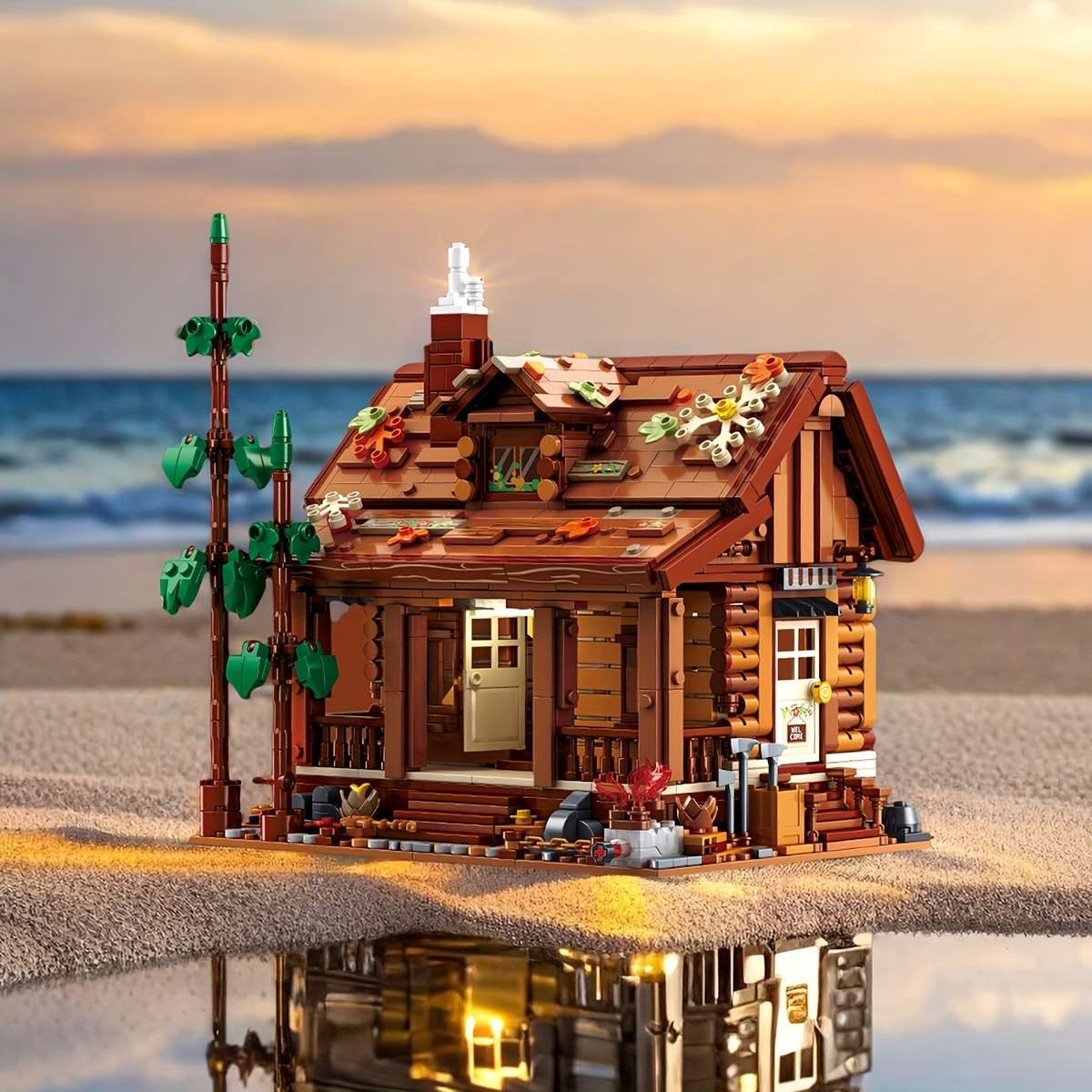 Building Toy Architectural Model Toy Set Color Brown 1969Pcs