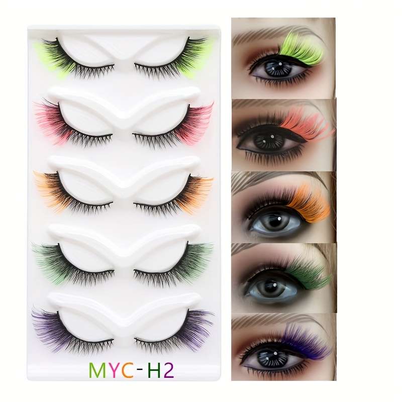 5 Pairs Natural Individual Lashes Color Gradient