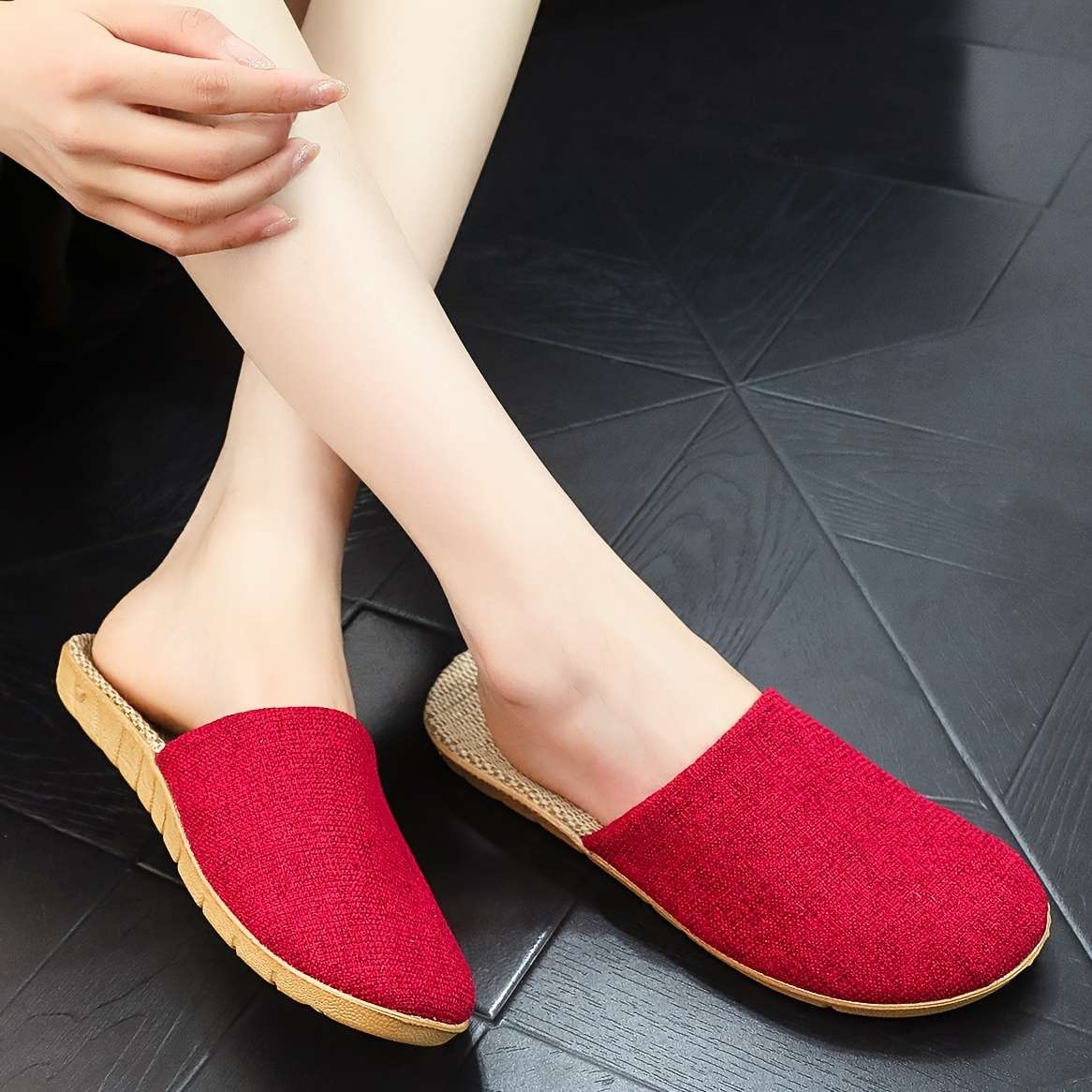 Cotton Slippers Color Red Sizeuk 6.5-7