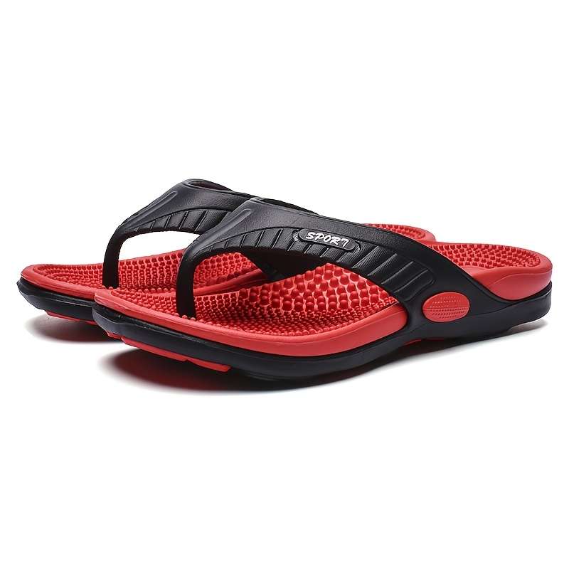 Men Slippers Summer Style Red Size Uk 7