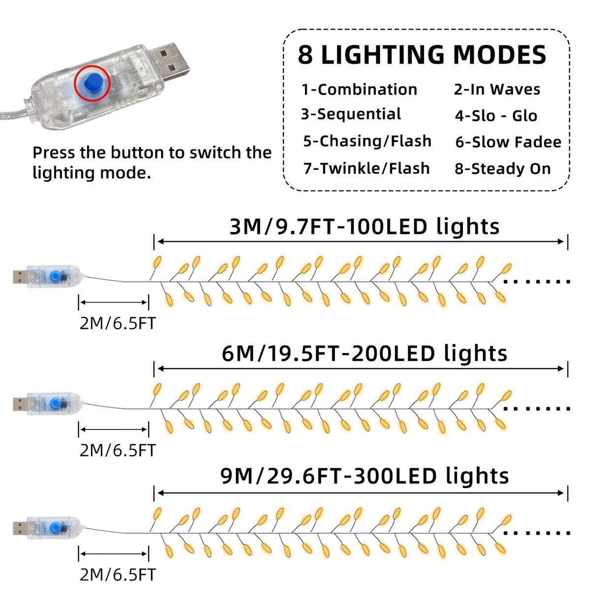 String Lights Model 100Led Light 5M