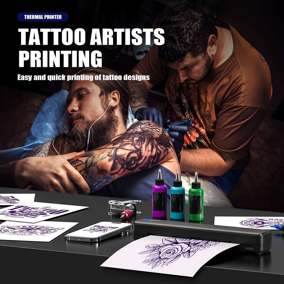 Printer Model Black 5Tattoo Paper