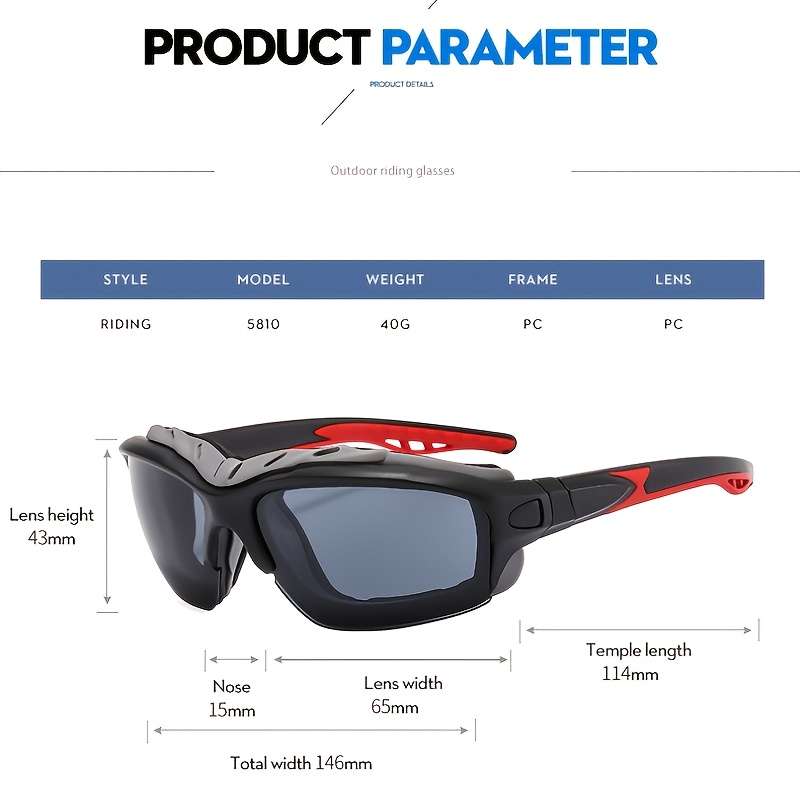 Cycling Glasses Color 2Pc Red Golden  White Orange