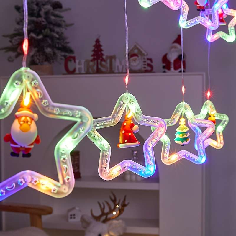 Christmas Lights Leather Wire Lamp Star Type Color