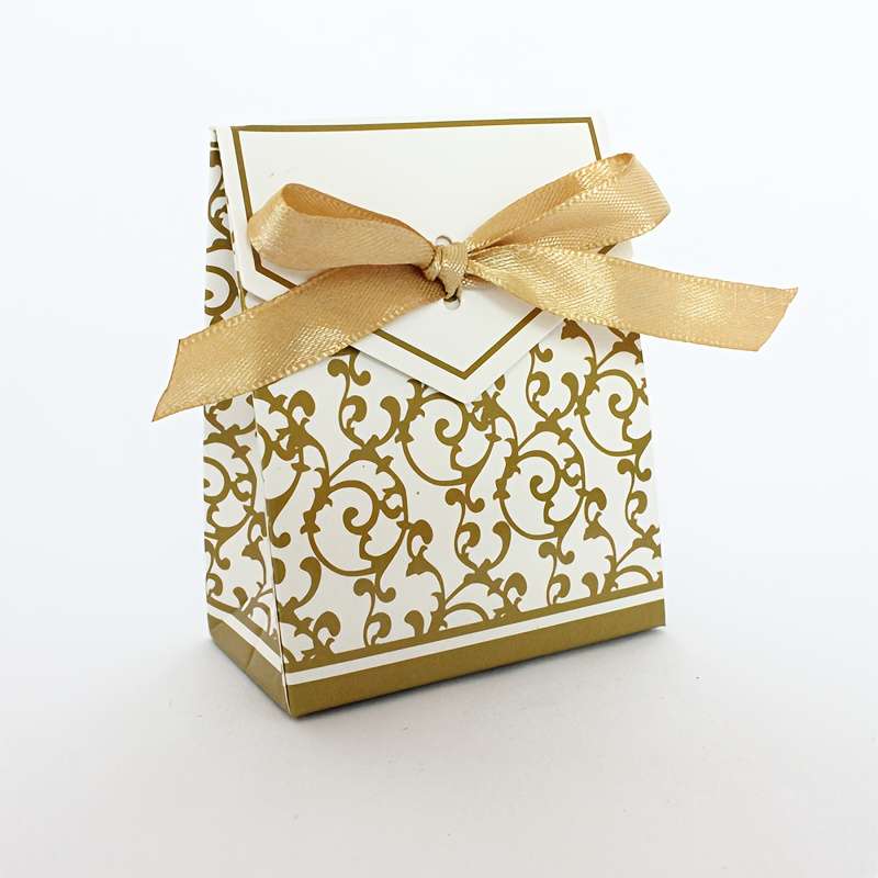 Christmas Gift Boxes Color Golden Quantity 10Pcs