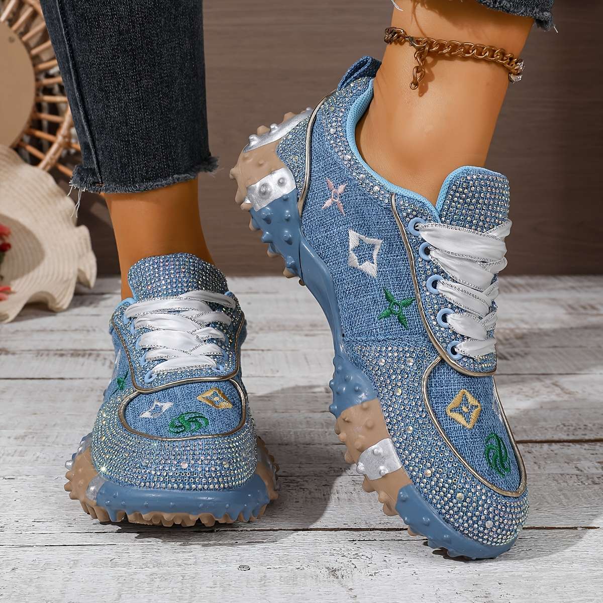 Women S Sneakers Color Blue Sizeuk 6.5