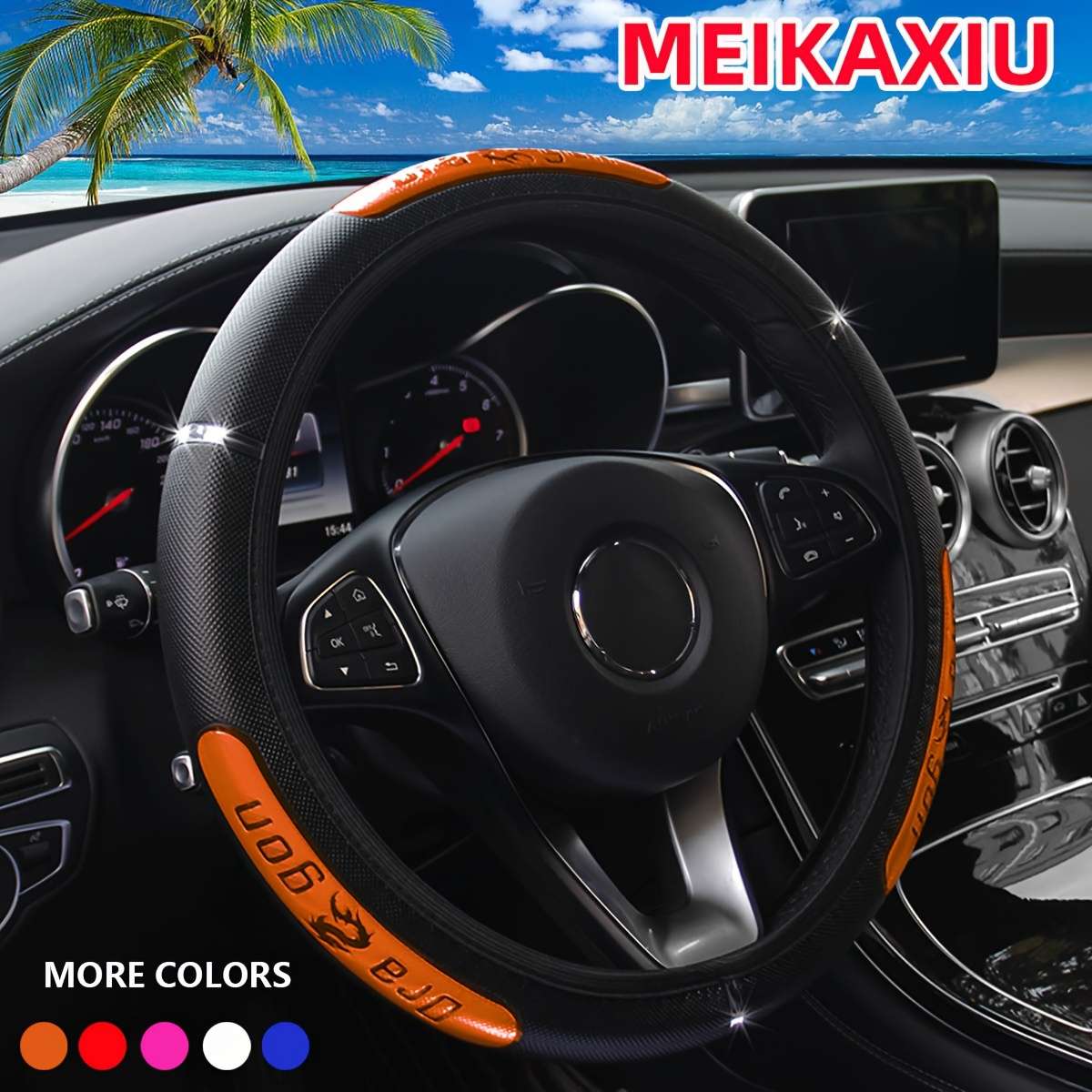 Car Steering Wheel Cover Orange