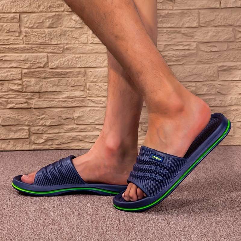 Men Slippers Summer Style Deep Blue Size Uk 8.5 To 9