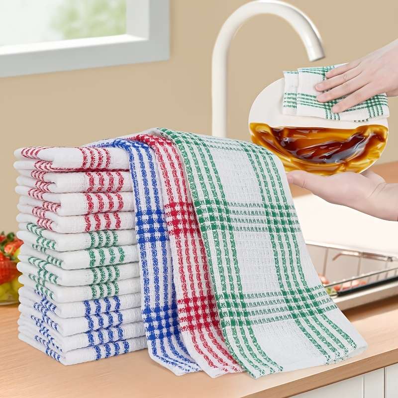 Rag Color 6Pcs Red Checkered Fabric