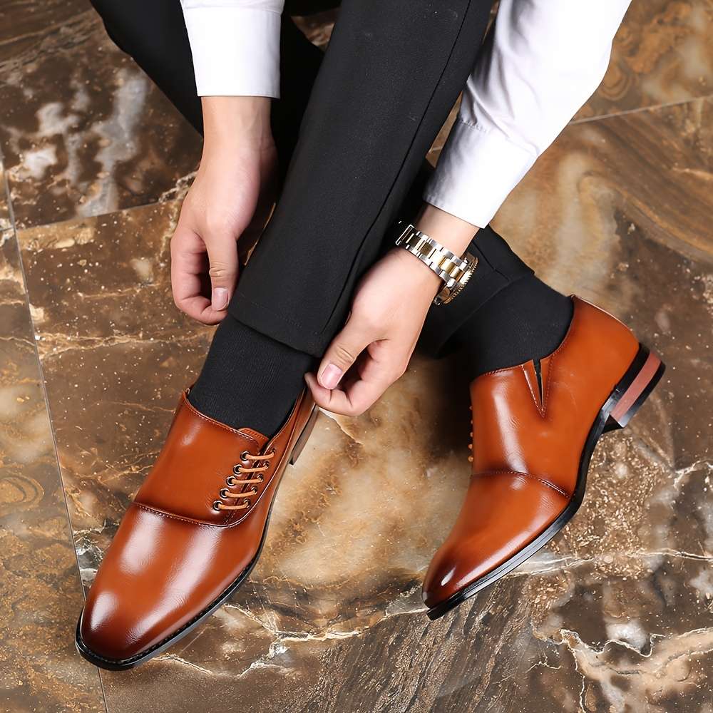 Mens Leather Shoes Color Black Sizeuk 10.5