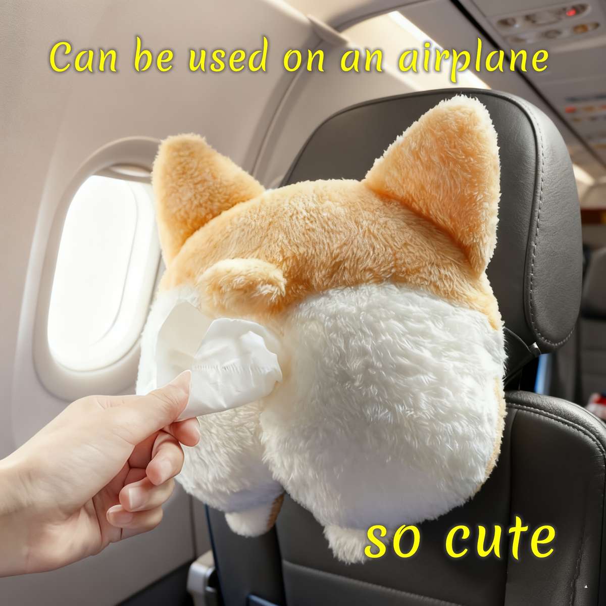 Car Tissue Box Color Yellow And White Puppy Butt Style