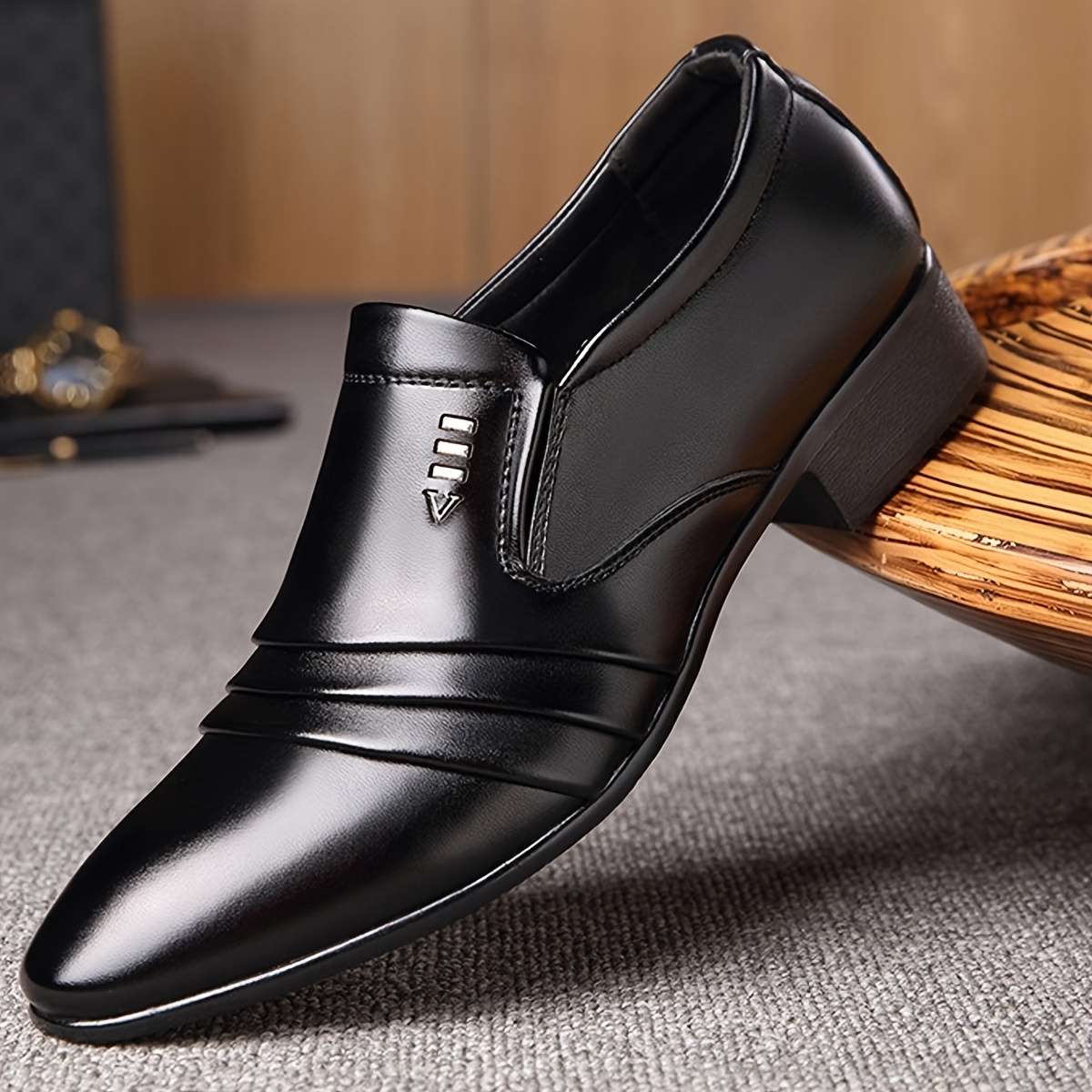 Mens Leather Shoes Color Black Sizeuk 9