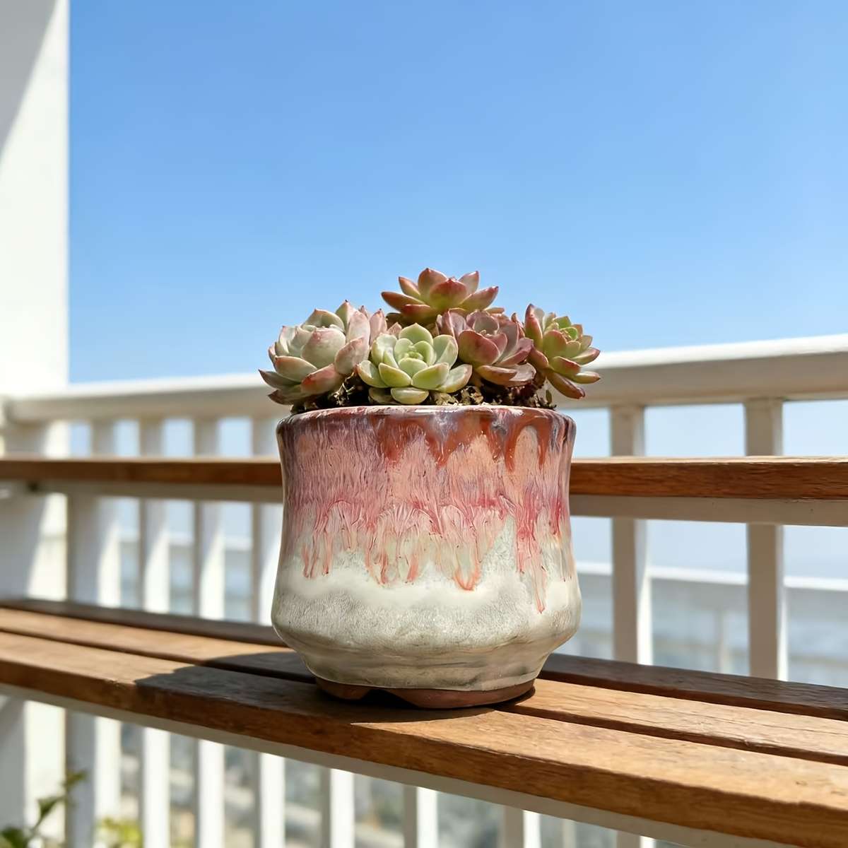 Flowerpot Color Pink  Includes Four-Piece Planting Tool Set