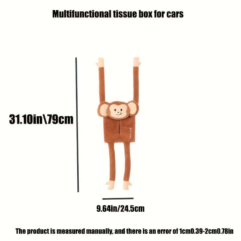 Car Tissue Box  Hanging Tissue Box Large Size Elephant Jade Fox Velvet Blue