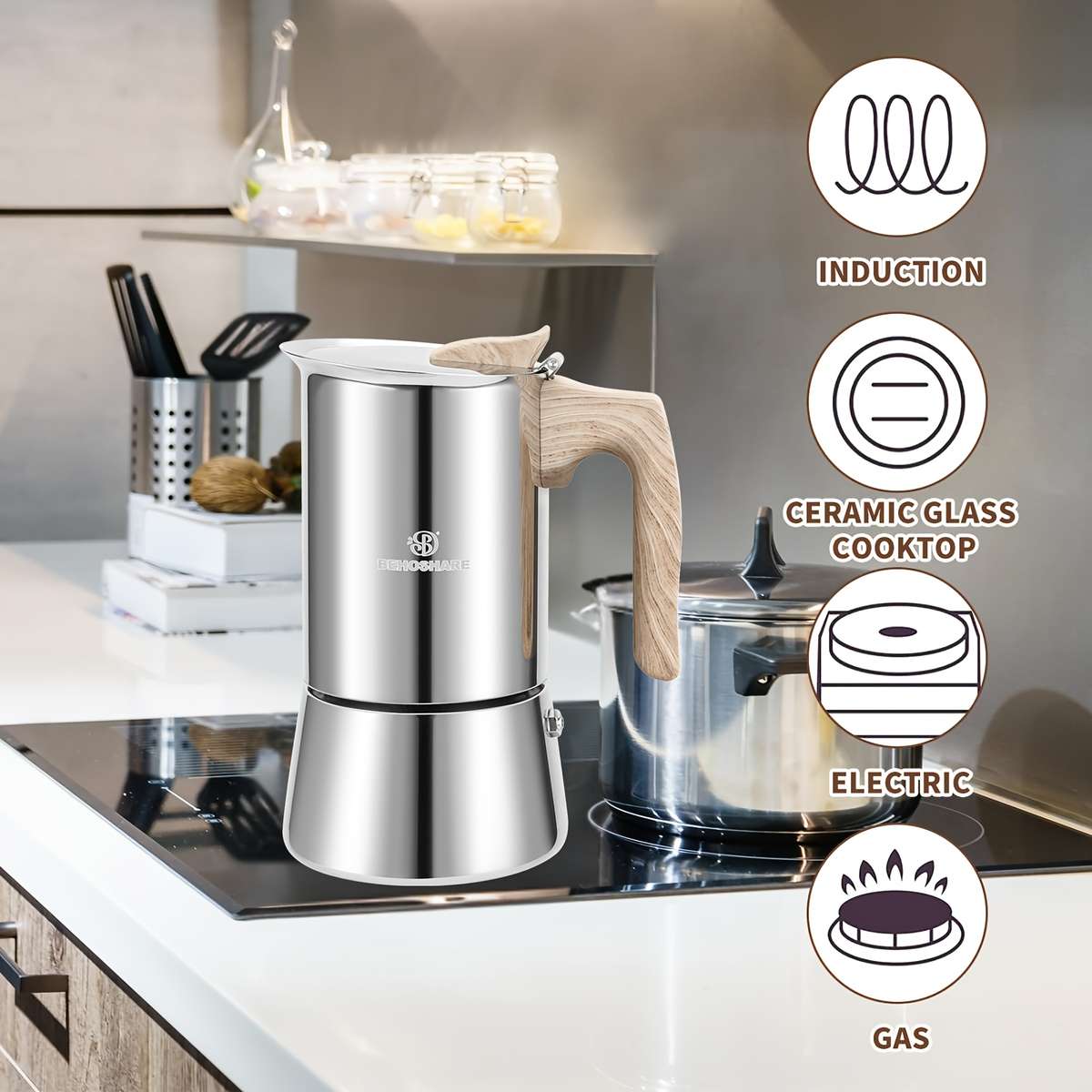 Coffee Machine Color Silvery Capacity2 Cups100Ml3.4Oz