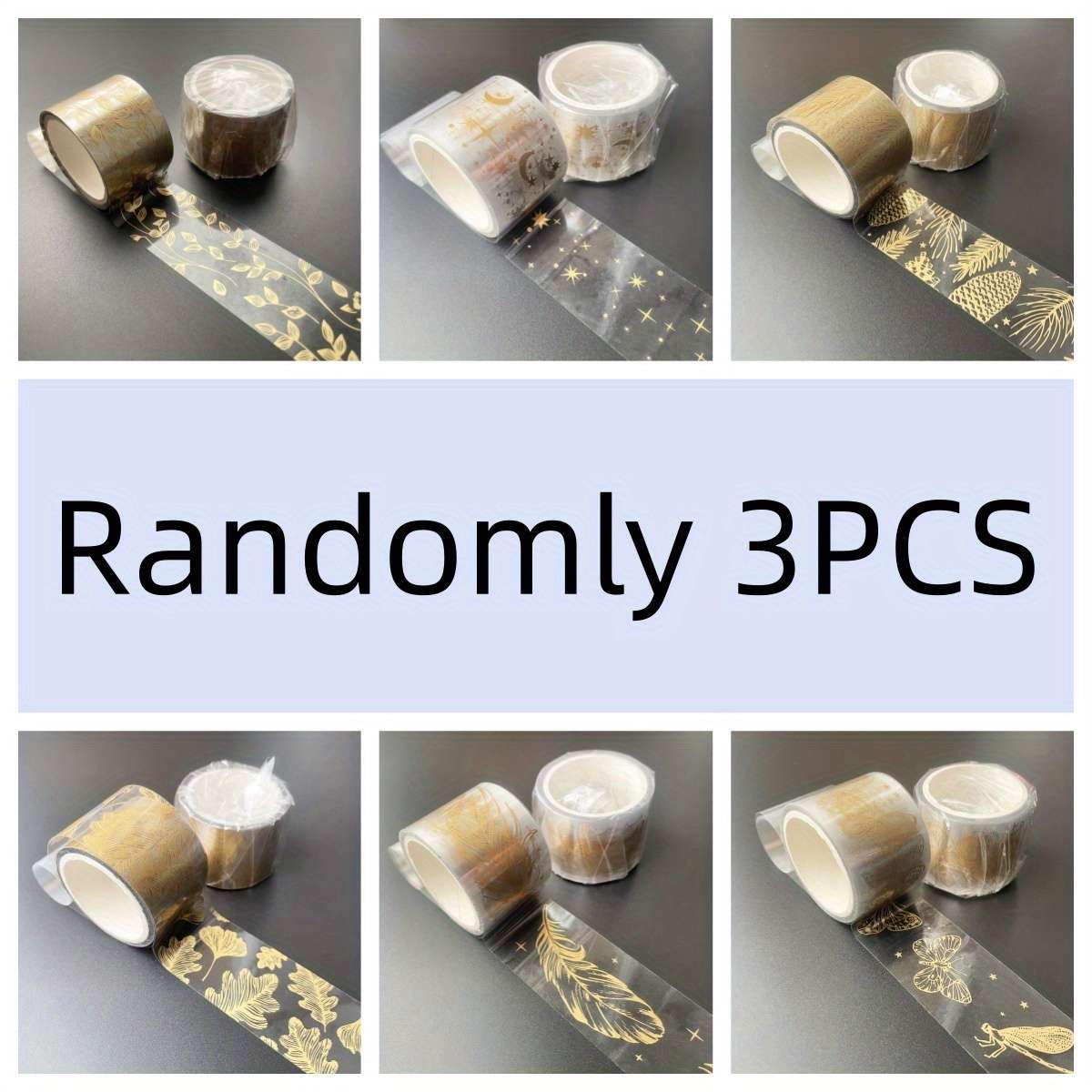 Adhesive Tape Style 3 Golden Foil Washi Tapes