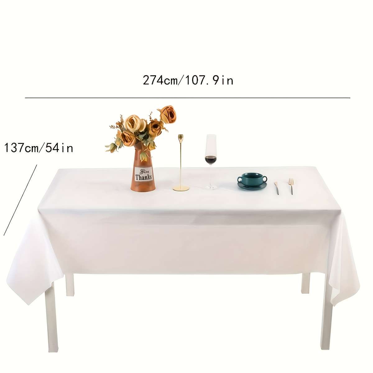 Christmas Tablecloth Color White 4Pieces