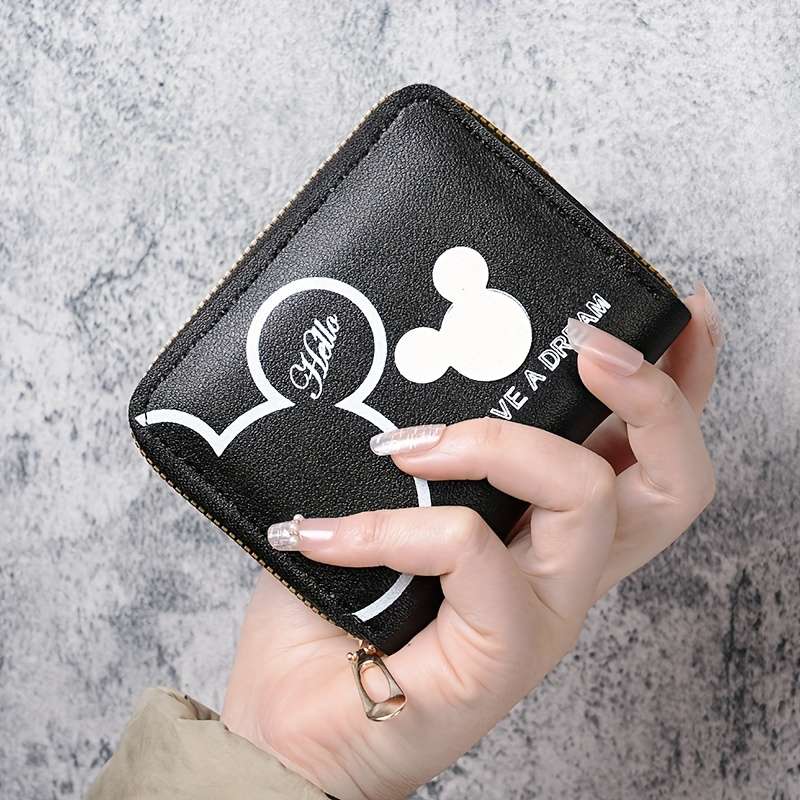 Women'S Casual Synthetic Leather Wallet With Zipper Closure Continental Style Multiple Ca