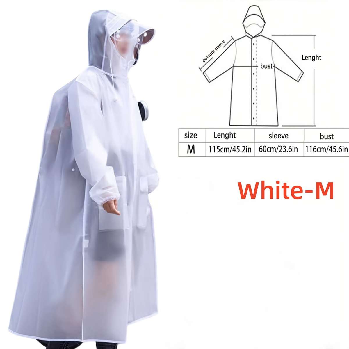 Raincoat White Border Model M