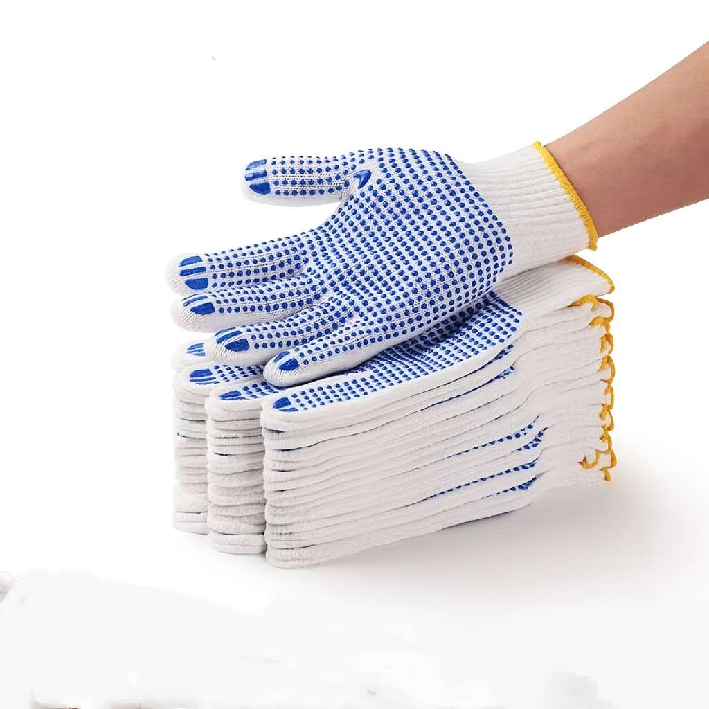 Work Gloves Color Blue Adhesive Gloves Quantity6 Pairs