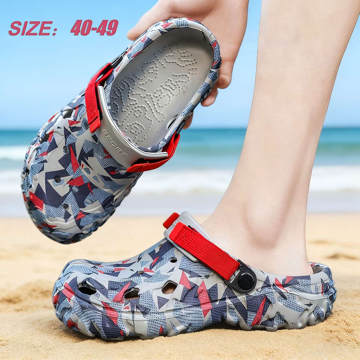 Sandals Color Grey Blue Size Uk 9