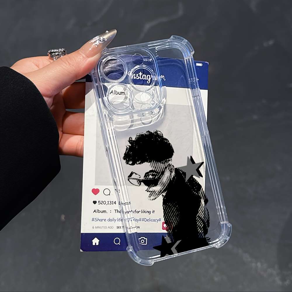 1Pc Mixed Color  For iPhone 14 Pro Max Rapper Design Phone Case