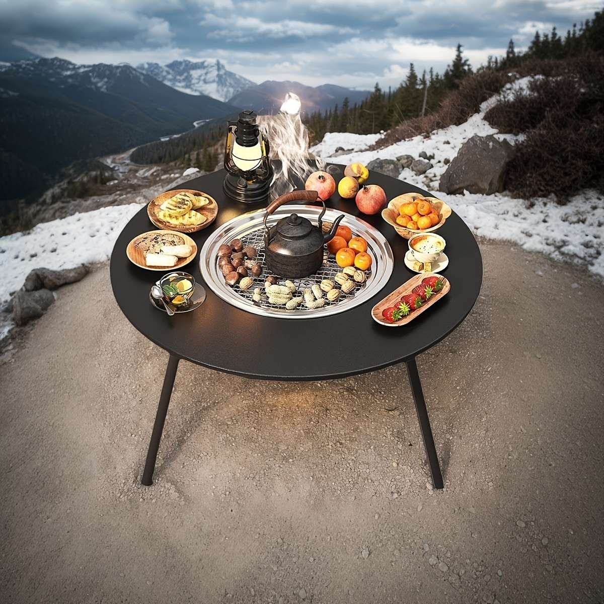 Barbecue Grill Color Black Bbq Table  6 Accessories