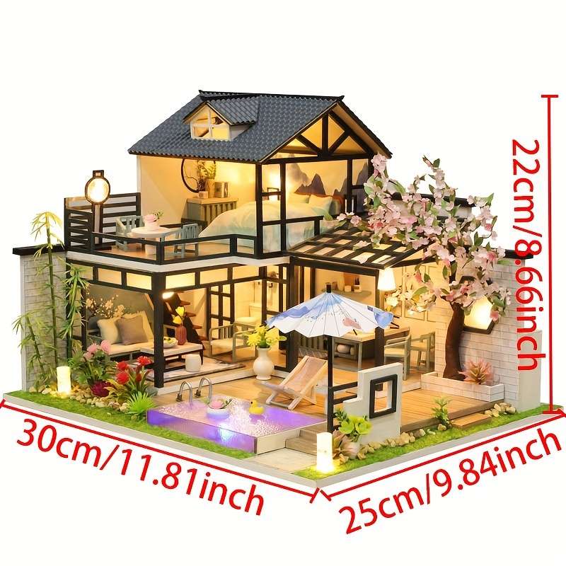 3D Building Model Puzzle Set Style Ink Lanting