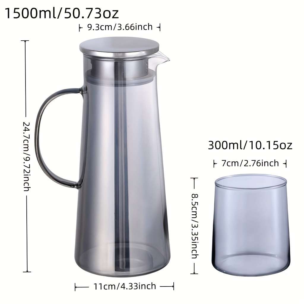 Water Cup Color Ash Grey Quantity7 Pcs 1 Jug 6 Cups