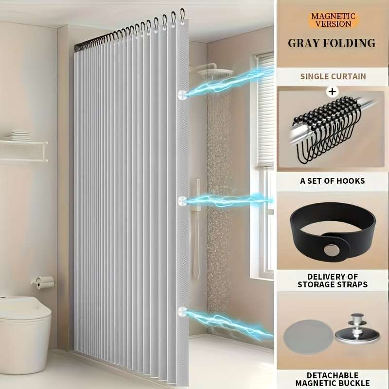 Waterproof Shower Curtain Color Grey Size 180*200Cm71*78.7Inch