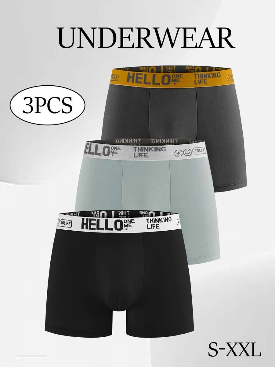 Mens Underwear Color 3Pcs Mixed Color A Sizel