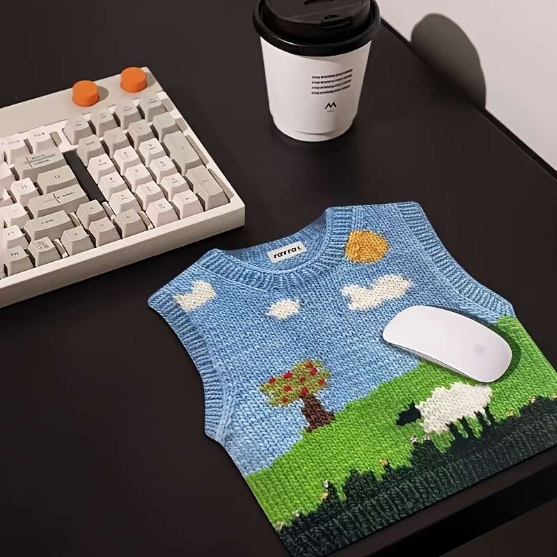 Sleek Washable Cute Style Knitted Sweater Mouse For Pc Gamers White