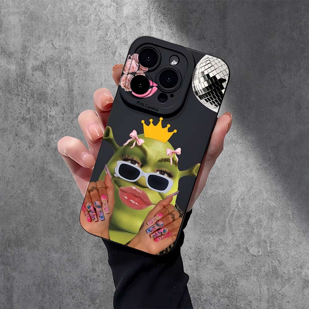 1Pc Black For iPhone 12 Art Shrek Phone Case