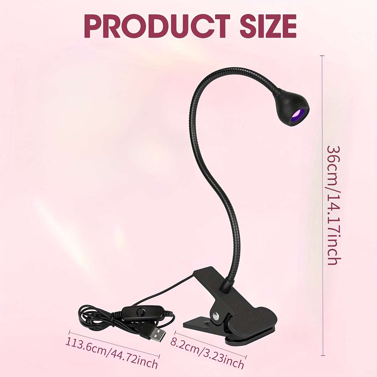 Portable Lamp Color Black Size Usb Plug In Use  Without Battery