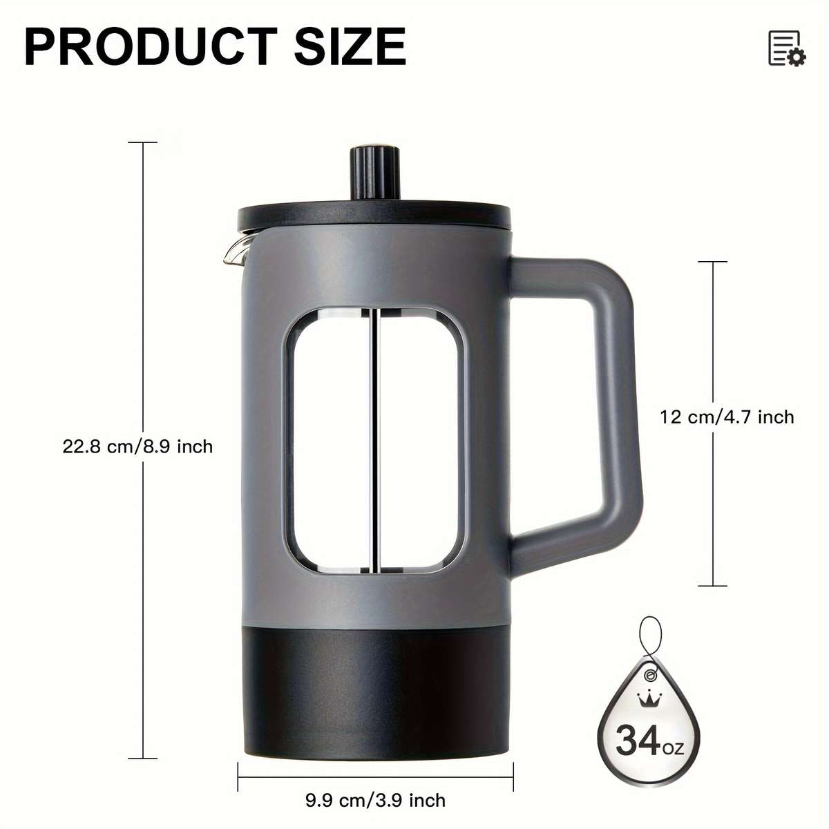 Coffee Pot Color Black Gray Capacity1L