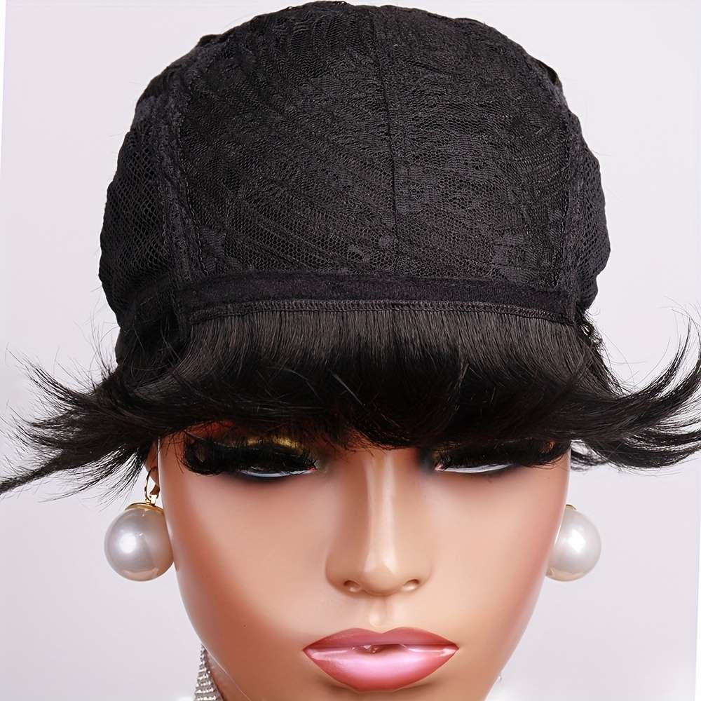 Black Womens Wigs Hair Length 10.16Cm