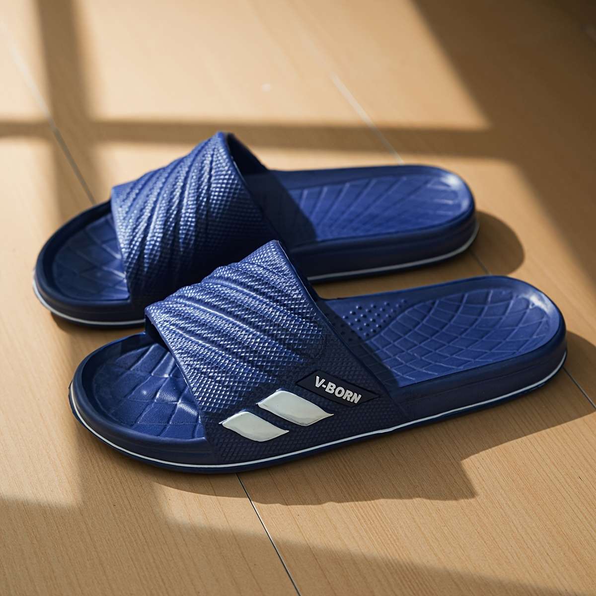 Men Slippers Summer Style Blue Size Uk 7