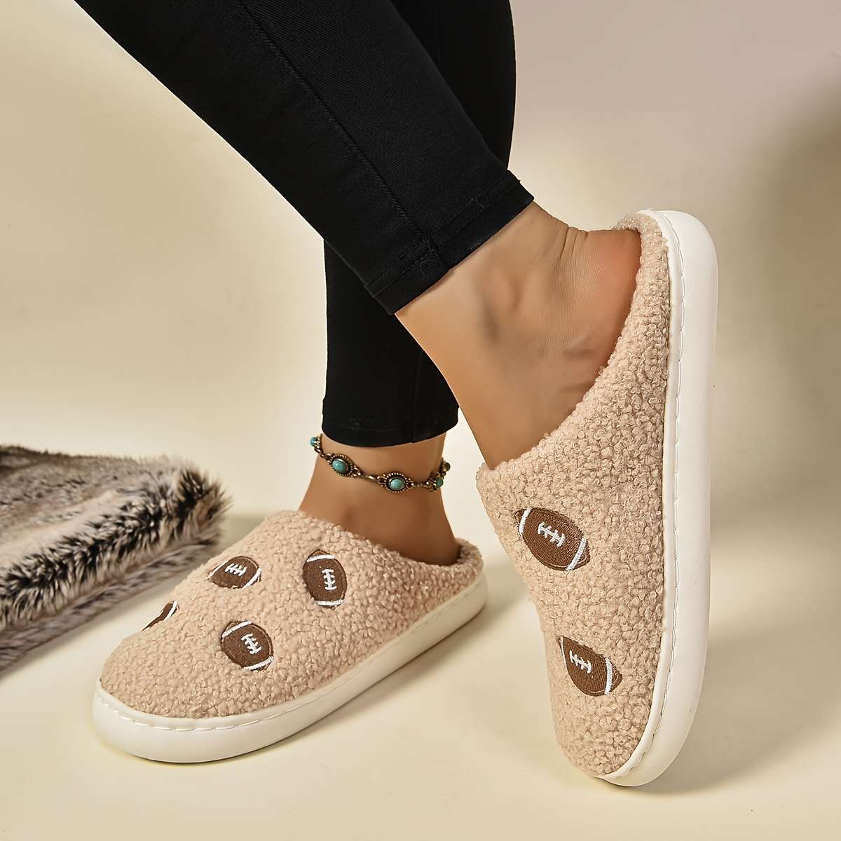 Cotton Slippers Color Grey Sizeuk 7.5-8