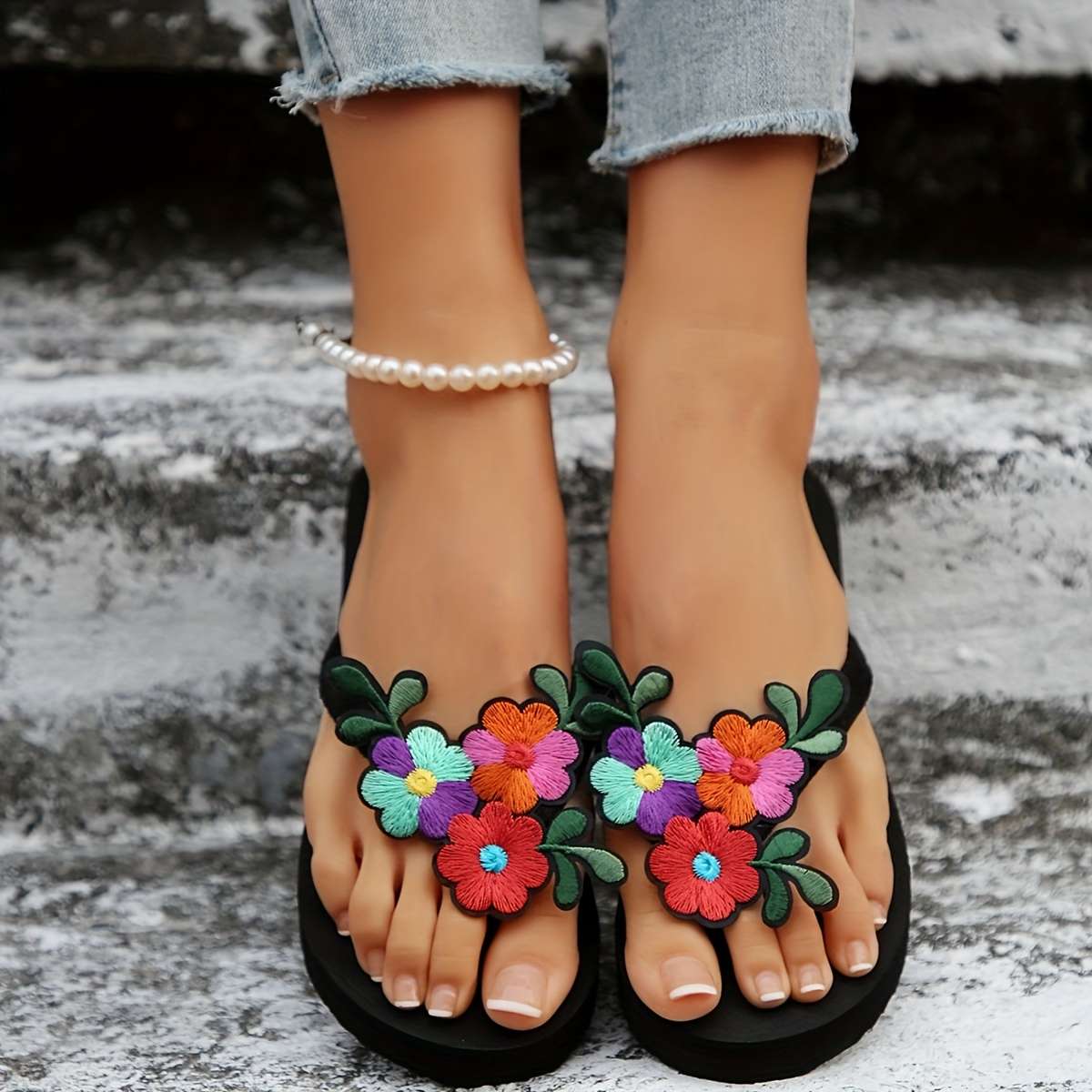 Ladies Summer Flip Flops Black Uk 3